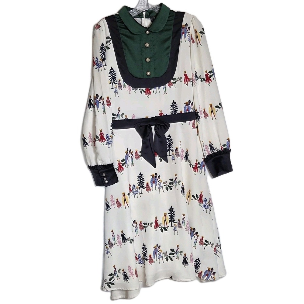 The Moon Folklore Print Midi Dress ASO Sarah Jeffery Cottagecore Modest Canada